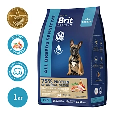 Brit Premium Dog Sensitive Adult All Breeds (Индейка, лосось)